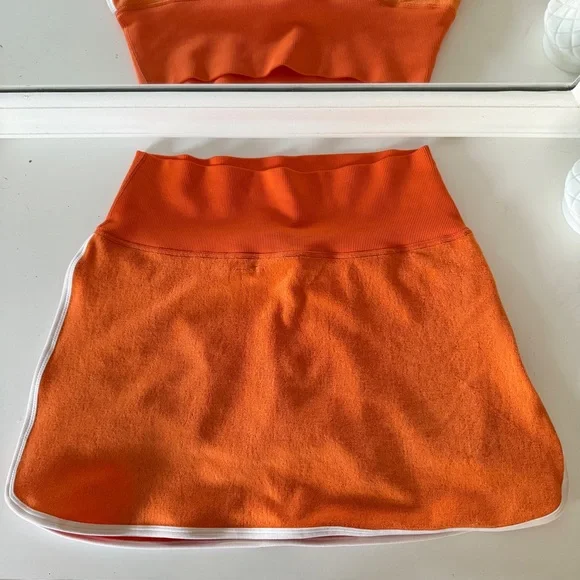 NWT | AERIE OFFLINE TERRY CLOTH HIGH WAISTED TENNIS PICKLEBALL PREP SKIRT SKORT - Picture 3 of 7